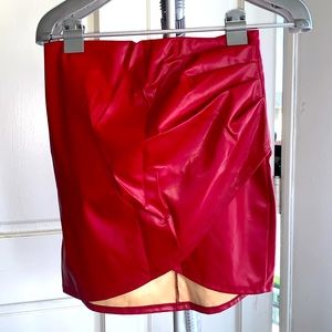 Windsor - Faux Leather Ruched Mini Skirt